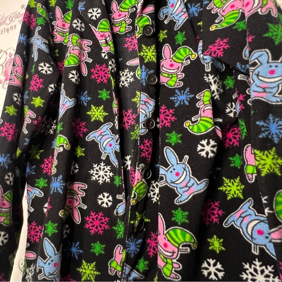 Happy bunny pajamas Jim Benton sarcastic bunny early 2000s vintage set 2 piece - Picture 2 of 5